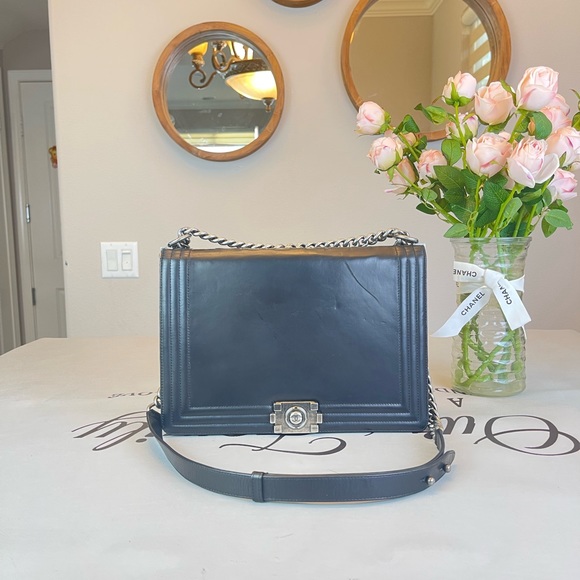 CHANEL Handbags - Chanel Black Leather XL Boy Bag Shoulder Bag Crossbody